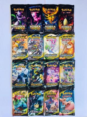 Abetto Market Pokemon 4'lü Set 16 Paket 4 Seri Özel Kartlı Pokemon Seti