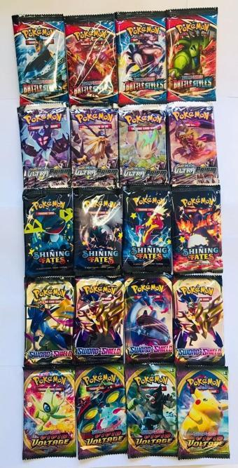 Abetto Market Pokemon 5'li Set 20 Paket 5 Seri Özel Kartlı Pokemon Seti