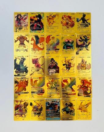 Abetto Market Pokemon Gold Oyun Kartı 25 Adet Özel Seri Pokemon Kart