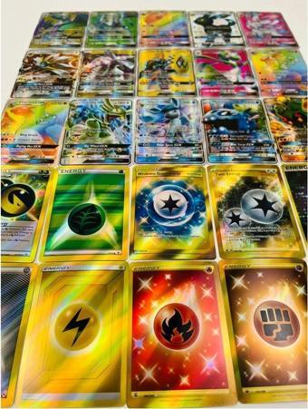 Abetto Market Pokemon GX Oyun Kartı Ve Energy Kart Bir Arada (25 Adet)