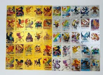 Abetto Market Pokemon Kart Özel Seri Gold Kart & Silver Kart Set 50 Adet Pokemon Kart