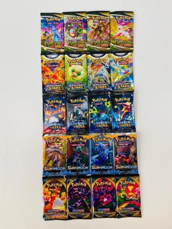 Abetto Market Pokemon Oyun Kartı 20 Paket Bir Arada 5 Seri Pokemon Kart