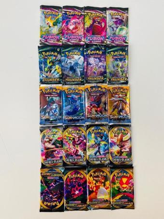 Abetto Market Pokemon Oyun Kartı 20 Paket Pokemon Kart 5 Seri Bir Arada