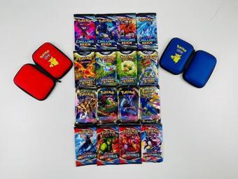 Abetto Market Pokemon Oyun Kartı 4 Set Bir Arada 16 Paket Ve 2 Adet Pokemon Kart Koruma Çantası