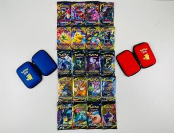 Abetto Market Pokemon Oyun Kartı 5 Set Bir Arada 2 Adet Pokemon Kart Koruma Çantası