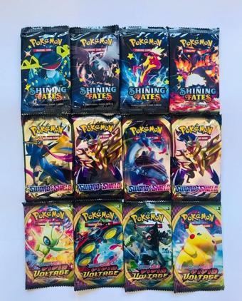 Abetto Market Pokemon Oyun Kartları 3 Seri Bir Arada Toplam 12 Paket Pokemon Kart