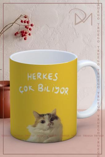 Baskılı Kupa Bardak Seramik Mug - Herkes Çok Biliyor