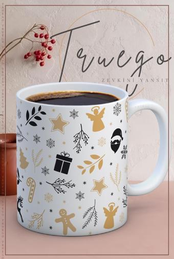 Baskılı Kupa Bardak Seramik Mug - Yılbaşı Motif