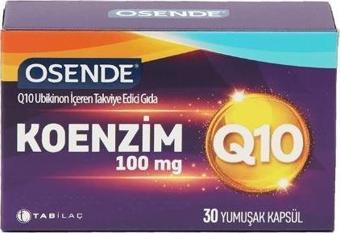 Tab İlaç Osende Koenzim 100mg Q10 30 Yumuşak Kapsül