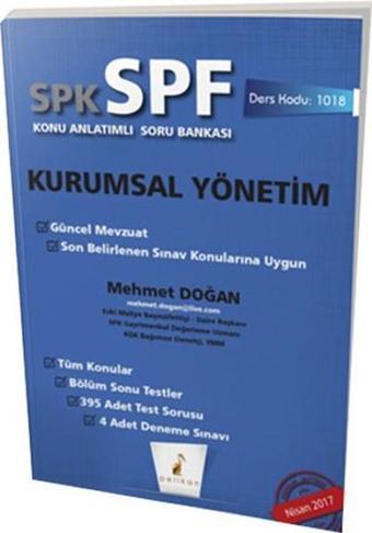 SPK-SPF Kurumsal Yönetim Konu Anlatımlı Soru Bankası - Mehmet Doğan - Pelikan Yayınları