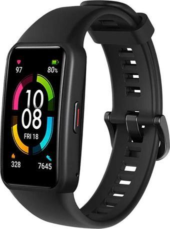 Huawei Honor Band 6 Uyumlu  - Yumuşak Silikon Kordon Kayış Siyah