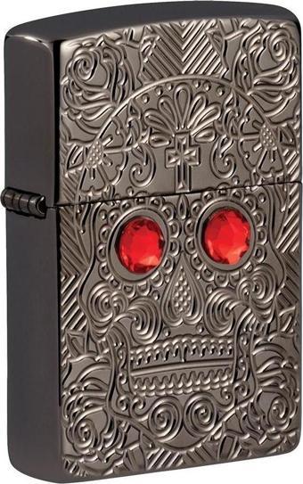 Zippo Çakmak 49300 Armor Crystal Skull Design Lighter