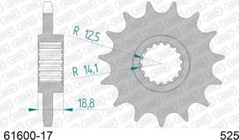 AFAM APRILIA CAPANORD 1000 / RSV/RST 1000 ÇELİK ÖN DİŞLİ #525