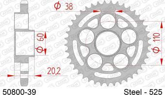 AFAM DUCATI 796 MONSTER / 848 EVO /1100 MONSTER  ÇELİK ARKA DİŞLİ #525