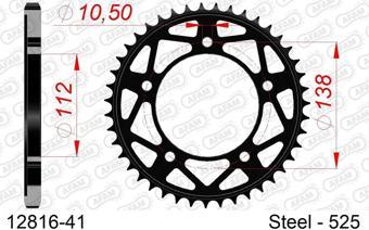 AFAM REAR STEEL SPROCKET #525