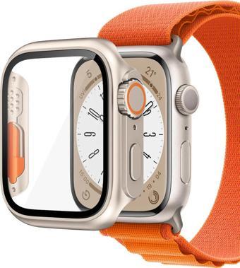 Microsonic Apple Watch Series 9 45mm Kılıf Apple Watch Ultra Dönüştürücü Ekran Koruyucu Kasa Yıldız Işığı