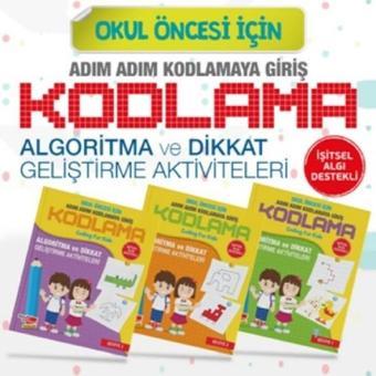 Okul Öncesi Adım Adım Kodlamaya Giriş Seti-3 Kitap Takım - Kolektif  - Dikkat Atölyesi Yayınları