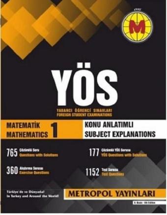 YÖS Matematik 1 Konu Anlatımlı - Metropol Yayınları
