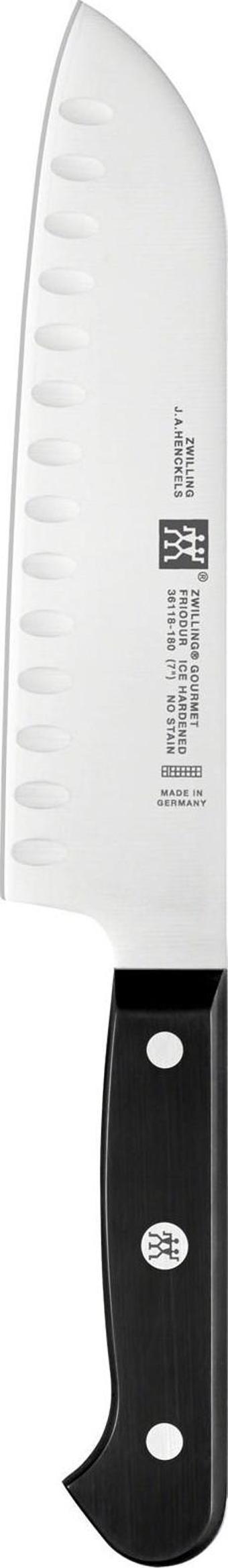 Zwilling 361181810 Gourmet Oluklu Siyah Santoku Bıçağı