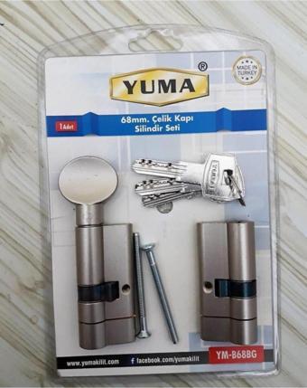 Yuma 68 Mm Çelik Kapı Kilidi Silindir Barel 2 Li Seti