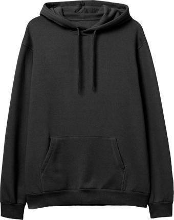 Lambuka Store Basic Baskılı Siyah Hoodie