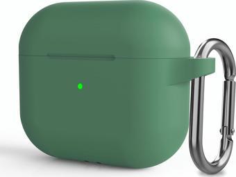 Microsonic Apple AirPods 3 Askılı Mat Silikon Kılıf Yeşil
