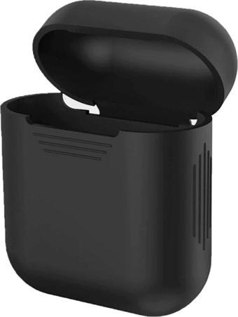 Microsonic Apple AirPods 1. Nesil / 2. Nesil Mat Silikon Kılıf Siyah