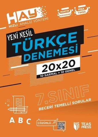 HAY 7.Sınıf Türkçe Branş Deneme - Nurhan Süzen - Teas Press Eğitim