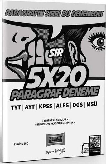 TYT AYT KPSS ALES DGS MSÜ Sır 5x20 Paragraf Deneme - Engin Genç - Yargı Yayınları