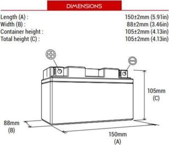 BS BATTERY BT12A-SLA Motosiklet Aküsü SLA Tipi