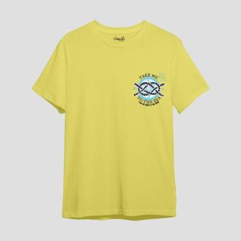 Lambuka Store Take Me To The Sea Baskılı Sarı Oversize T-shirt