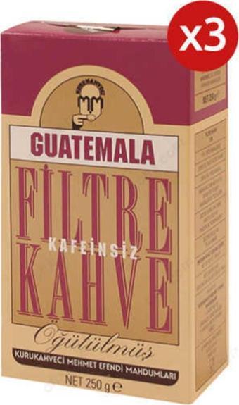 Kurukahveci Mehmet Efendi Guatemala Kafeinsiz Kahve 250 gr x 3 Adet