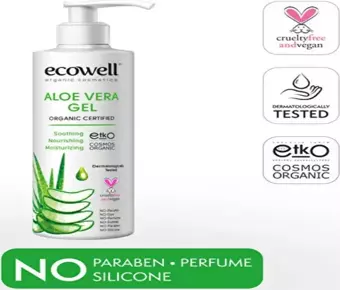 Ecowell Aloe Vera Jel Organik & Vegan Güneş Sonrası Yatıştırıcı Nemlendirici Rahatlatıcı 200 ml