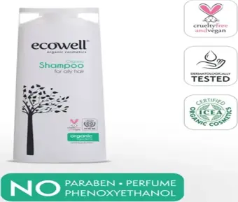 Ecowell Saç Bakım Şampuanı Organik & Vegan Yağlı Saçlara Özel Tuzsuz ve Sülfatsız 300 ml