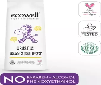 Ecowell Bebek Saç & Vücut Şampuanı Organik & Vegan Parabensiz Doğal Konak Önleyici 300 ml