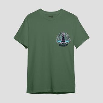 Lambuka Store Ocean Voyage Baskılı Yeşil Oversize T-shirt