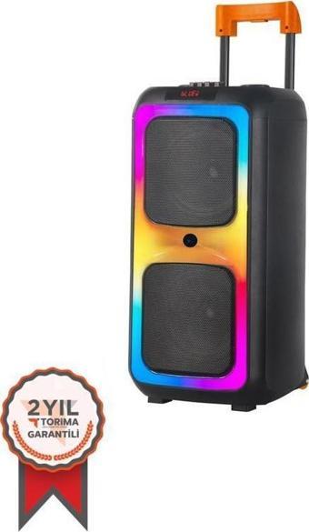 Torima NDR-1097 Mikrofonlu Kumandalı Rgb Ledli Taşınabilir Bluetooth Hoparlör Usb-Tf-Fm Radyo Siyah