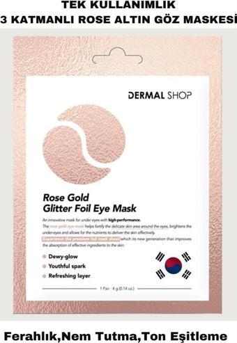 DERMAL Rose Gold Glitter Foil Göz Maskesi 4 gr