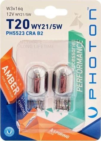 Photon T20 CHROME WY21/5W 12V NATURAL AMBER BLISTER AMBALAJ