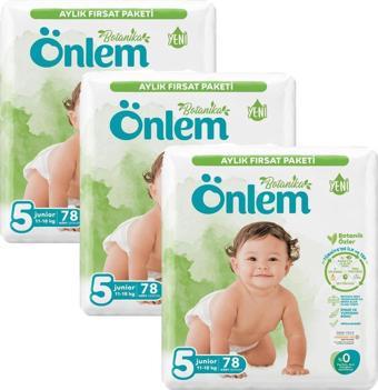 Önlem Botanika 5 Numara Junior Bebek Bezi 78 Adet (11-18 kg) x 3 Adet