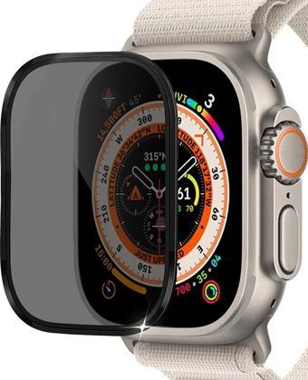 Microsonic Apple Watch Ultra 2 Gizlilik Filtreli Cam Ekran Koruyucu Siyah