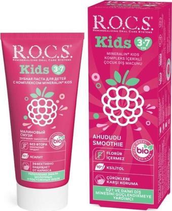 Rocs Kids 3-7 Yaş Ahududu Smoothıe Tadında Florürsüz Diş Macunu 35 ml.