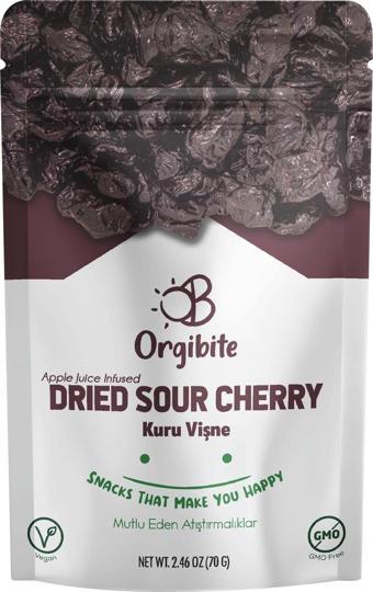 Orgibite Organik Kuru Vişne 70 gr (Elma Suyu İnfüze Edilmiş)