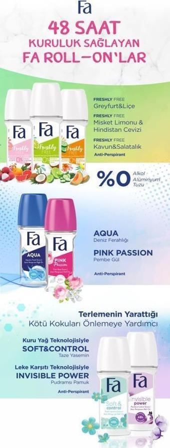 Fa Women Freshly Free Salatalık & Kavun Anti-Perspirant Roll-On 50 ML