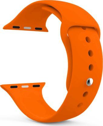 Microsonic Apple Watch Series 9 45mm Silikon Kordon Turuncu