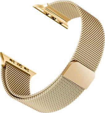 Microsonic Apple Watch Series 9 41mm Milanese Loop Kordon Gold