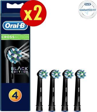 Oral-B Diş Fırçası Yedek Başlığı Cross Action Siyah 8 Adet