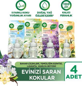 Air Wick Elektrikli Oda Kokusu Yedek Şişe 4 lü Set ( 1 Bahar -1 Temizlik -1 Lavanta -1 Vanilya)