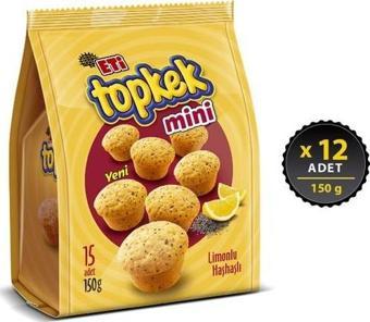 Eti Topkek Mini Limonlu Haşhaşlı Kek 150 gr x 12