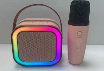 Karaoke Mikrofonlu RGB Işıklı Bluetooth Hoparlör-Sd02